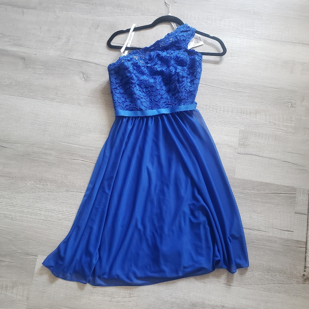 NWT Davids Bridal Lace Cobalt Blue Dress